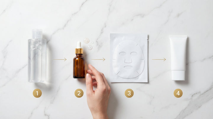 Layering coréen simplifié ordre application soins anti-âge visage femme 40 ans