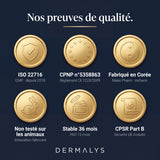 Certifications de la crème ExoBlanc : ISO 22716, CPNP, non testée sur les animaux
