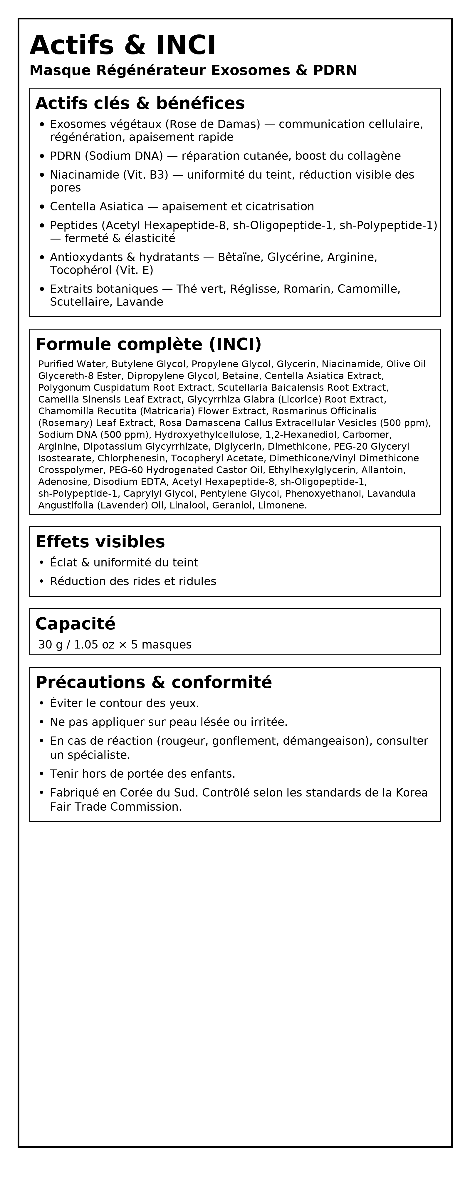 Liste complète des ingrédients INCI