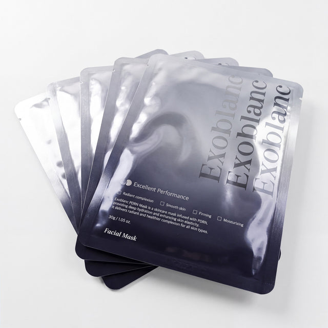 Coffret Lumière ExoBlanc : 5 masques collagène coréens au PDRN 500 ppm et exosomes