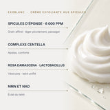Crème Exfoliante aux Spicules & Cica ExoBlanc — actifs clés et texture