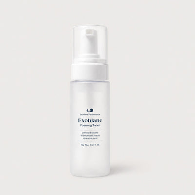 Flacon Toner Moussant Centella & Exosomes ExoBlanc 150 ml, pompe mousse, fond clair