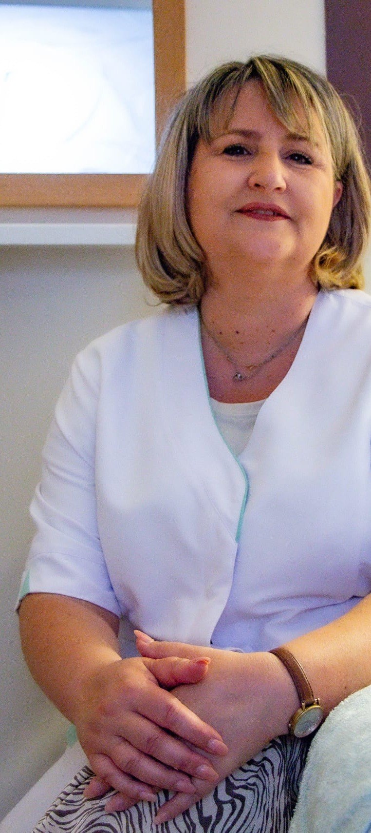 Judith Tomas, founder of Nacre Institut, in her salon in Saint-Laurent-de-la-Salanque