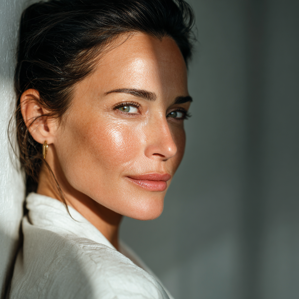 Macro goutte lumineuse sur peau